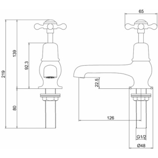 Burlington Claremont Basin Taps 5''